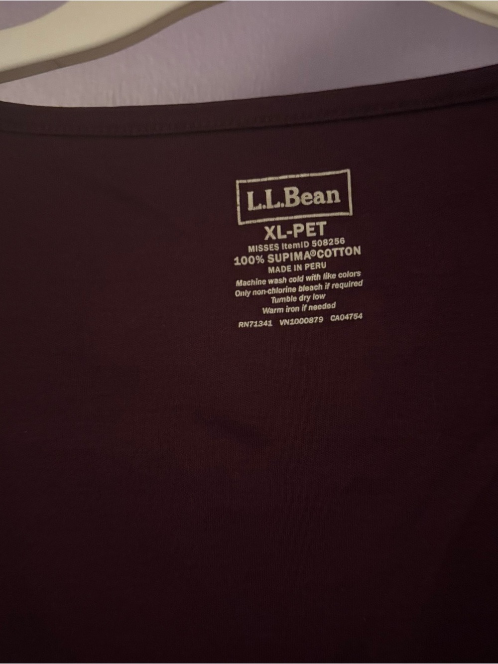 L.L. Bean Women's Crew Neck Tee in Deep Wine